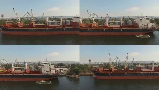 港口有货船高清在线视频素材下载