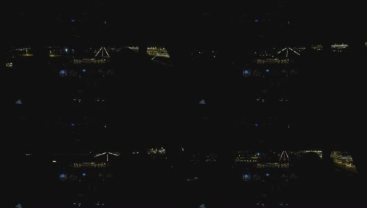 飞机降落夜(座舱视图)高清在线视频素材下载