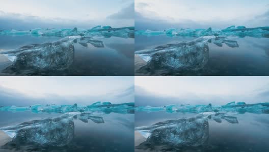 冰岛的Jokulsarlon冰川泻湖。高清在线视频素材下载
