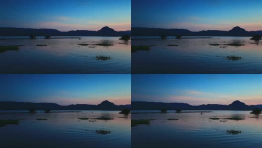 时间流逝视频在洱海，那里是一个高山断层湖在云南省，中国高清在线视频素材下载