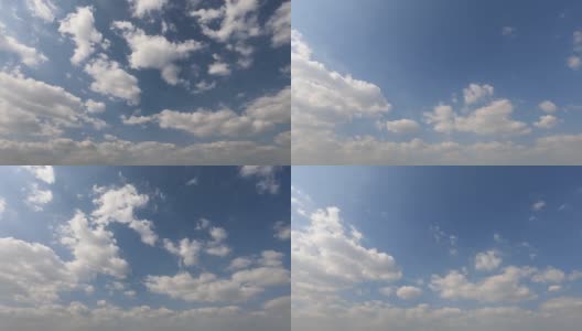 蓝天上飘着朵朵白云积云高清在线视频素材下载