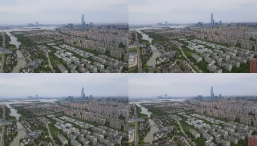 航拍苏州协塘老街建筑景观天际线高清在线视频素材下载