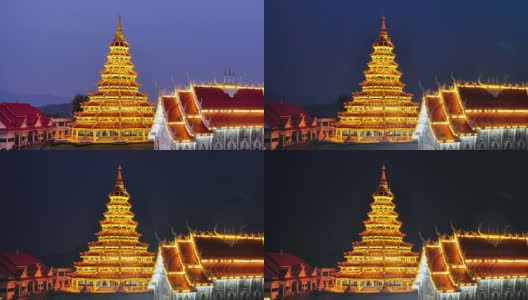 泰国清莱华平寺。高清在线视频素材下载
