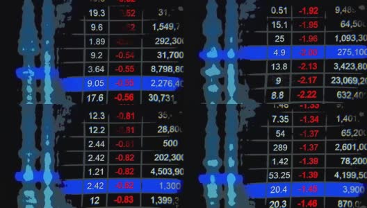 股市数据在监视器上。财务数据的概念高清在线视频素材下载