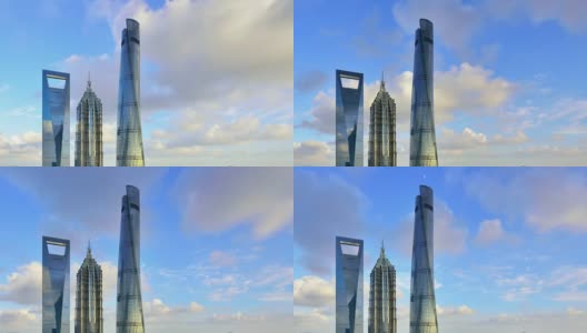 4K时光流逝:上海三大地标摩天大楼高清在线视频素材下载