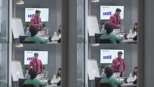 印度多元化办公室会议室会议男主管。高清在线视频素材下载