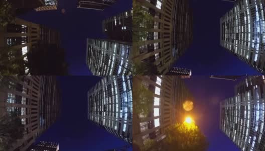 夜间建筑-抬头看天空高清在线视频素材下载