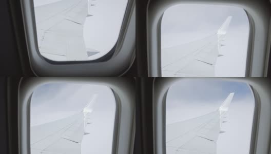 透过飞机窗口观看，同时经历一些湍流高清在线视频素材下载