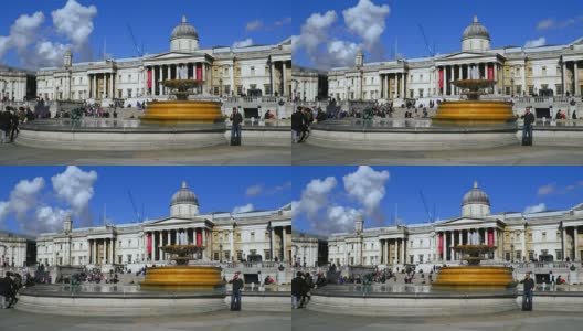伦敦特拉法加广场和国家美术馆(UHD)高清在线视频素材下载