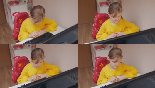 小学生在电脑前学习高清在线视频素材下载