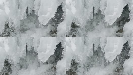 来自融化的冰川的新鲜清澈的流水高清在线视频素材下载