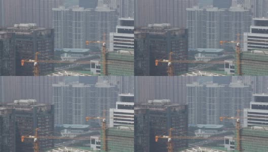 雾天中的广州CBD大厦高清在线视频素材下载