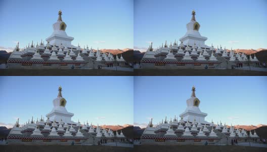 中国四川省稻城的藏式白塔。高清在线视频素材下载