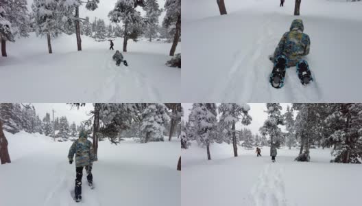 穿着雪鞋走高清在线视频素材下载