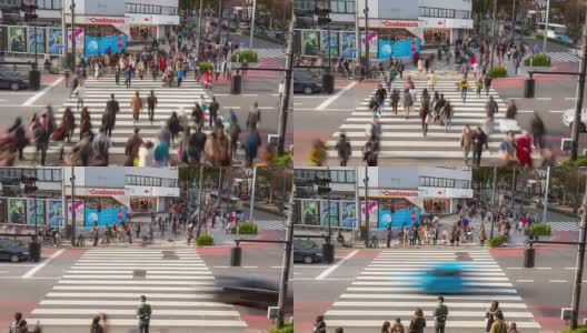 4K延时:东京原宿行人拥挤过马路高清在线视频素材下载