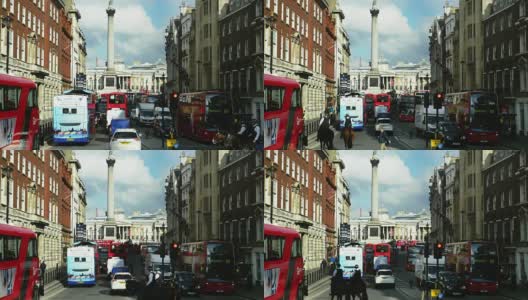 伦敦白厅和特拉法加广场(UHD)高清在线视频素材下载