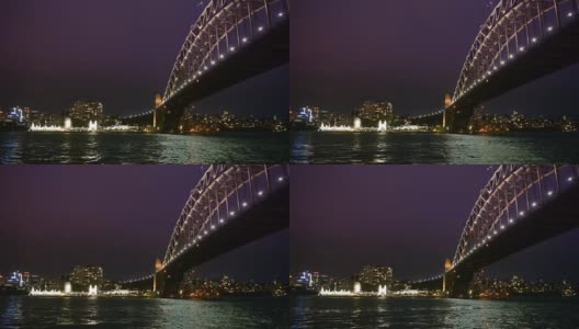 晚上的悉尼海港大桥，澳大利亚悉尼高清在线视频素材下载