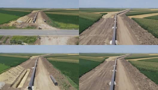 飞越石油和天然气管道建设工地-土耳其河高清在线视频素材下载