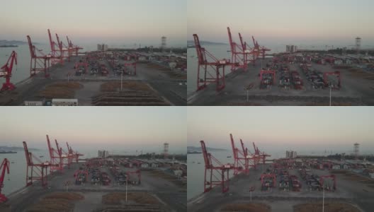 货运站现场的航拍视频高清在线视频素材下载