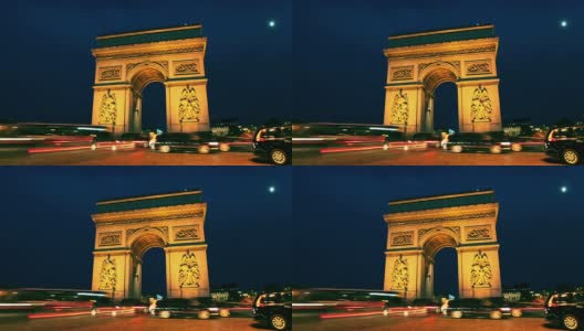 巴黎凯旋门的时光流逝高清在线视频素材下载