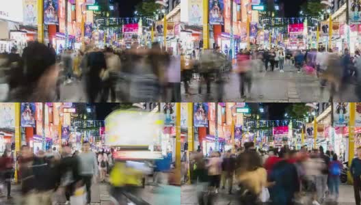 时光流逝:台湾台北西门西门商业街的行人高清在线视频素材下载