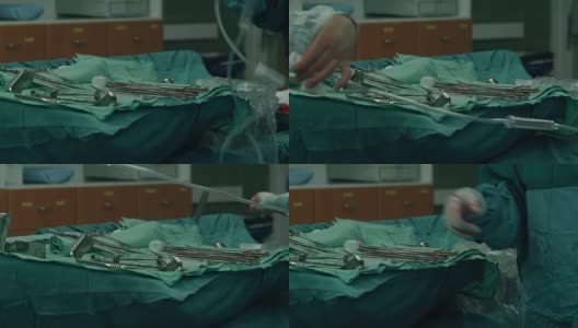 手术室。医生准备自体输血管高清在线视频素材下载