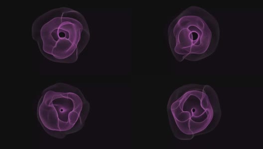 波的能量球。淡紫色的动画元素。摘要技术、科学、工程和人工智能运动背景。高清在线视频素材下载