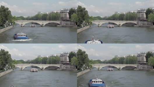 夏日的巴黎，塞纳河高清在线视频素材下载