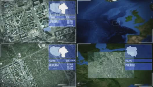 华沙的未来卫星图像高清在线视频素材下载