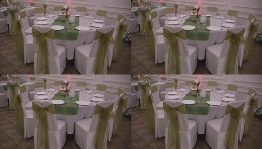 婚礼餐桌的摆设高清在线视频素材下载
