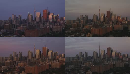 多伦多城市景观时间推移日出高清在线视频素材下载