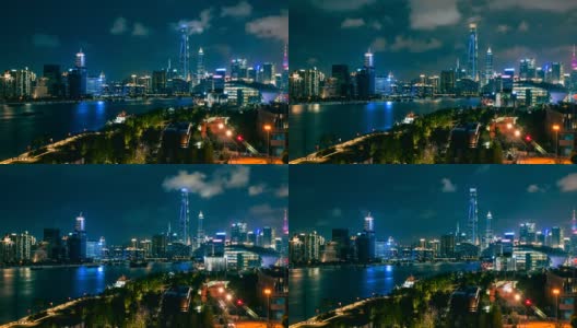 延时拍摄，中国上海外滩夜景高清在线视频素材下载