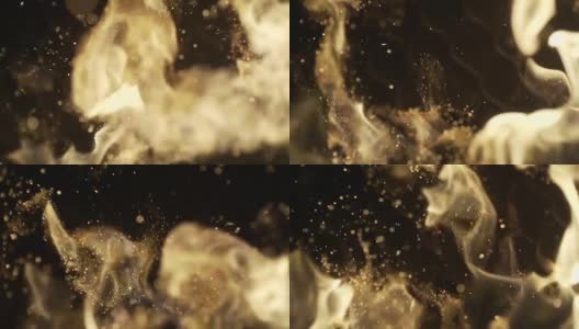 Closeup of flames burning on black background, slow motion高清在线视频素材下载