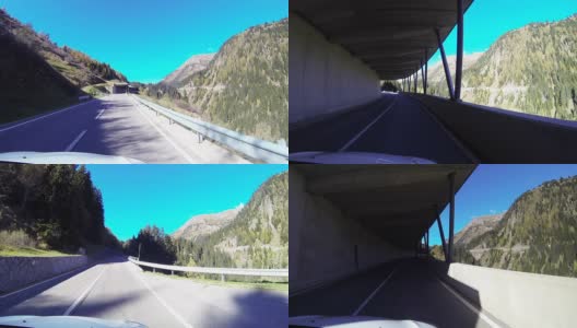 汽车行驶在山口，进入隧道高清在线视频素材下载