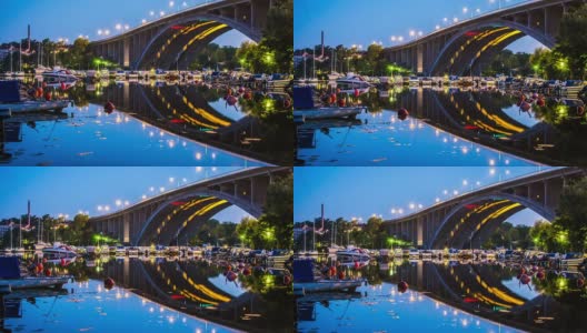 高清时间流逝:拱桥之夜高清在线视频素材下载
