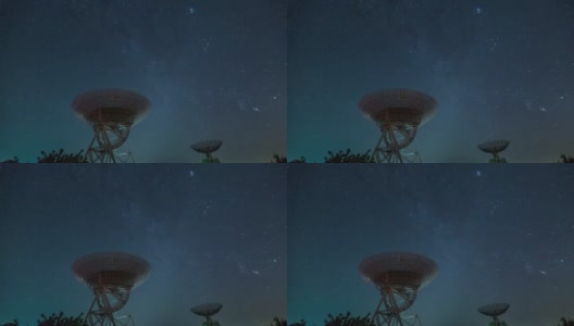 延时-卫星天线在夜晚到达星星(WS LA Panning)高清在线视频素材下载