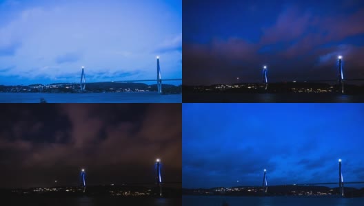 Uddevalla桥黄昏延时高清在线视频素材下载