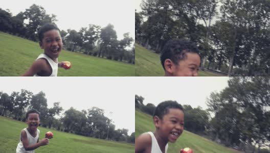 非洲男孩跑步高清在线视频素材下载
