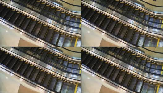 一对空电梯上下移动的镜头高清在线视频素材下载