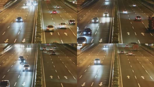 城市交通在夜间立交桥高清在线视频素材下载