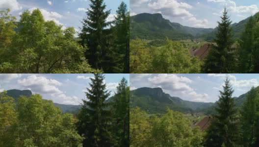 HD CRANE:田园诗般的阿尔卑斯村庄高清在线视频素材下载