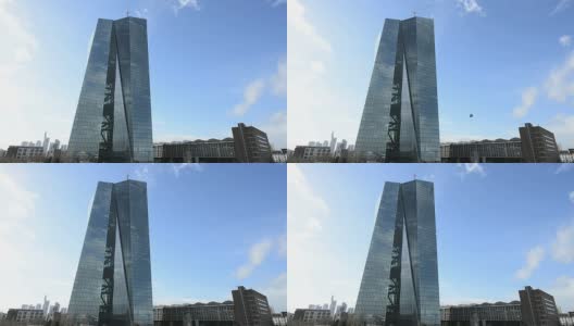 欧洲中央银行法兰克福总部高清在线视频素材下载