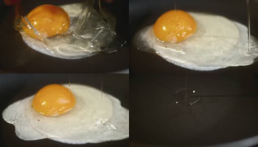 将鸡蛋打入平底锅高清在线视频素材下载