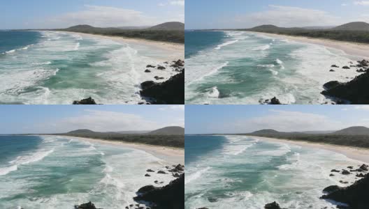 纯净的海滩在卡布里塔，新南威尔士，澳大利亚高清在线视频素材下载