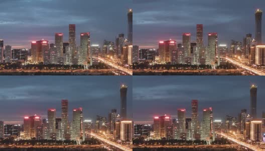 T/L HA PAN Downtown Beijing at Night /中国北京高清在线视频素材下载