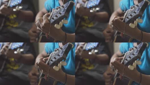 吉他手弹奏吉他高清在线视频素材下载