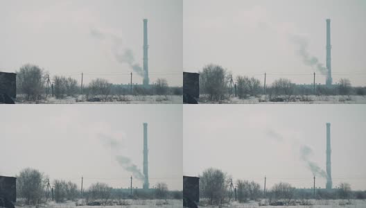 工厂烟囱景观高清在线视频素材下载