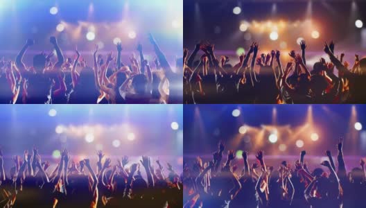 一群人在音乐会上聚会，跳舞的慢镜头高清在线视频素材下载