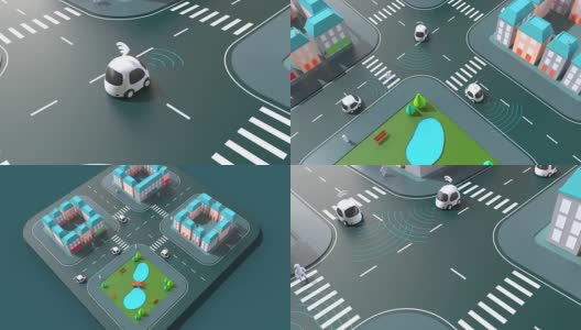 自动驾驶汽车- 3D动画高清在线视频素材下载