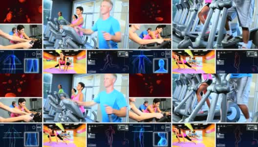 蒙太奇CG图像体育锻炼高清在线视频素材下载